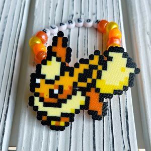 Flareon Pokémon Perler Bracelet